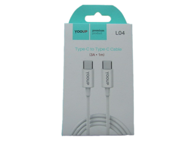 Type-C-type-C töltő adatkábel 1 méter YooUp L04 Skilled (fehér)