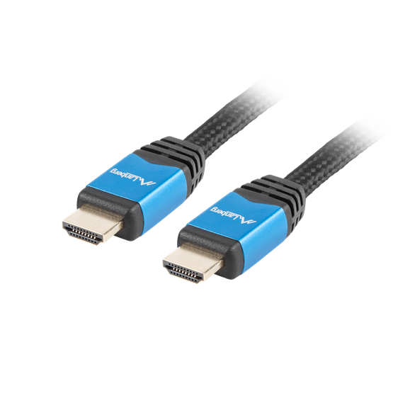 Lanberg HDMI M/M V2.0 kábel 3 m, fonott CU fekete PRÉMIUM