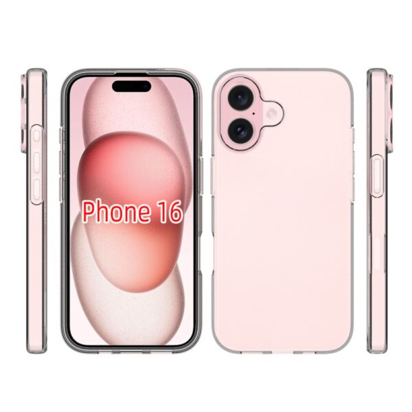 iPhone 16 vékony TPU szilikon hátlap,Átlátszó - Image 3