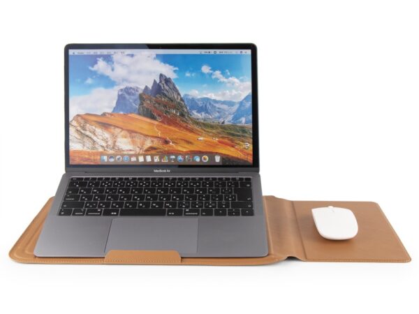 Bőrhatású multifunkciós laptoptartó, Barna - Image 2
