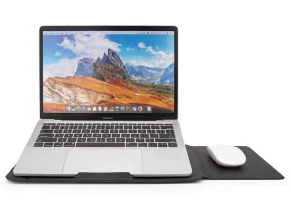 Bőrhatású multifunkciós laptoptartó, Fekete - Image 2