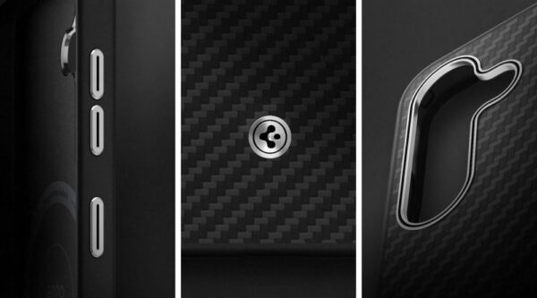 Samsung S25 Aramid ütésálló tok, Fekete-ezüst - Image 2