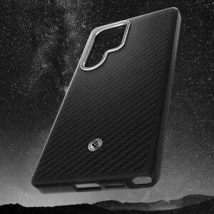 Samsung S25 Ultra Aramid ütésálló tok, Fekete-ezüst