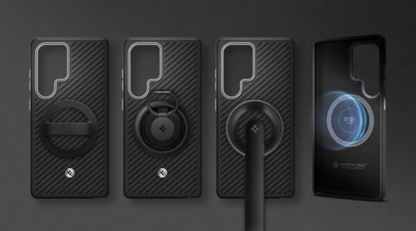 Samsung S25 Ultra Aramid ütésálló tok, Fekete-ezüst - Image 2