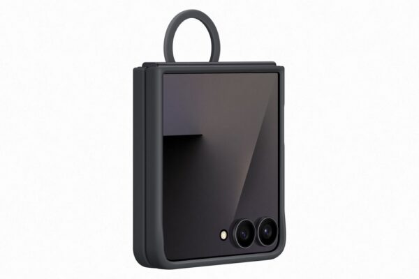 Samsung Flip 7 Szilikon tok gyűrűvel, fekete - Image 2