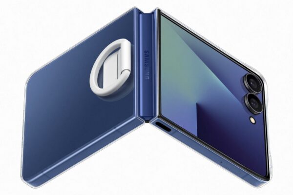 Samsung Flip 7 gyűrűs Clear slim tok, átlátszó