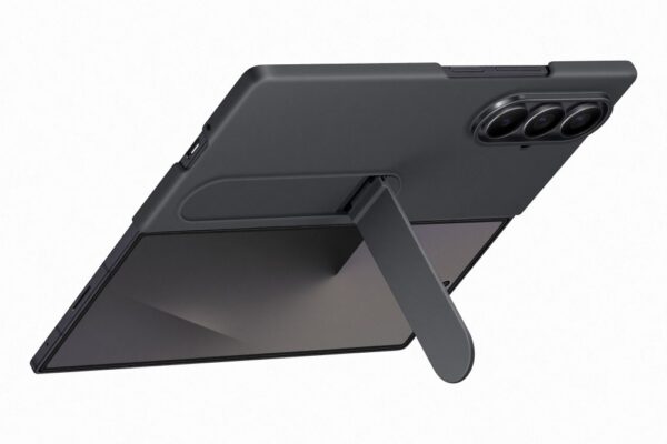 Samsung Fold 7 Álló tok szíjjal, fekete