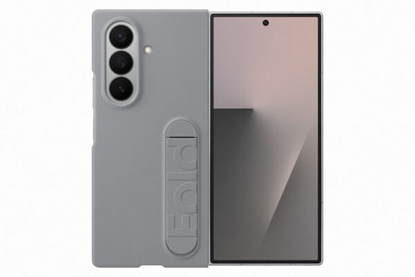 Samsung Fold 7 Álló tok szíjjal, szürke - Image 2