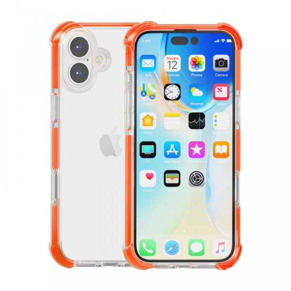 iPhone 17 ütésálló szilikon hátlap, Narancs - Image 3