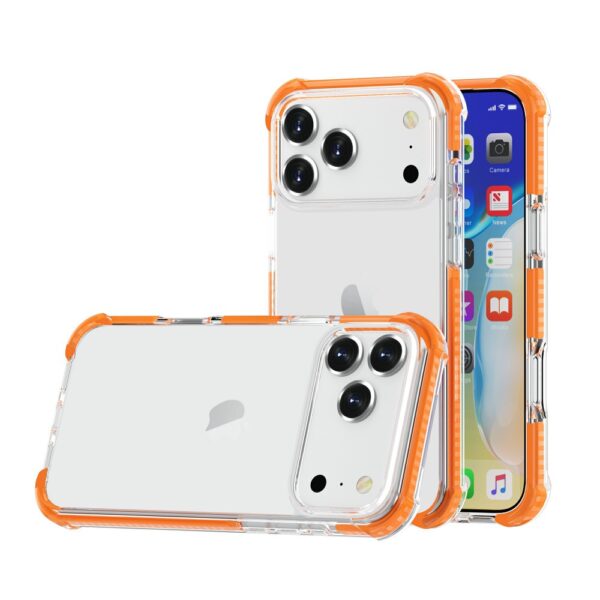 iPhone 17 Pro ütésálló szilikon hátlap, Narancs - Image 2
