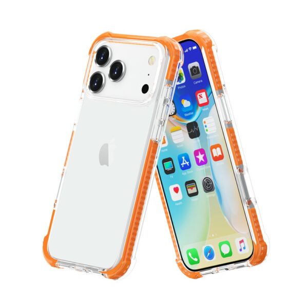 iPhone 17 Pro ütésálló szilikon hátlap, Narancs - Image 3