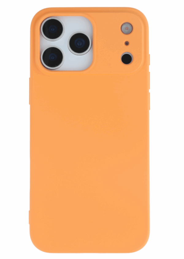 Premium szilikon tok, iPhone 17 Pro Max, Narancs