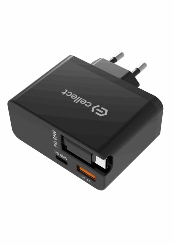 65W hálózati töltő beépített kábellel, Fekete - Image 2