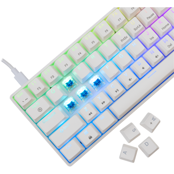 White Shark GK-004223W/BL-HU SHINOBI-2 vezetékes mechanikus gamer billentyűzet - fehér - HU /kék/ - Image 3