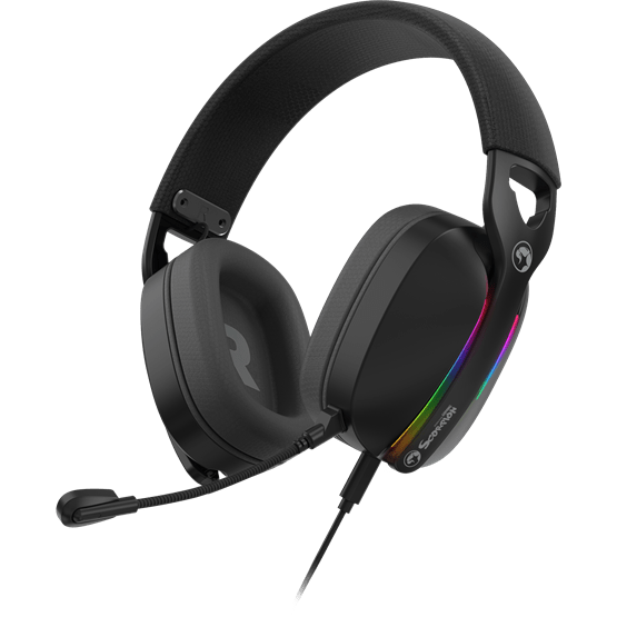 MARVO Pulz 70S vezetékes fejhallgató - fekete - RGB világítás