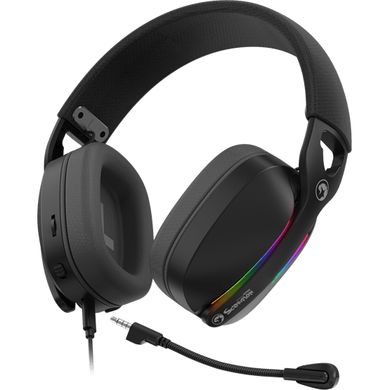 MARVO Pulz 70S vezetékes fejhallgató - fekete - RGB világítás - Image 3