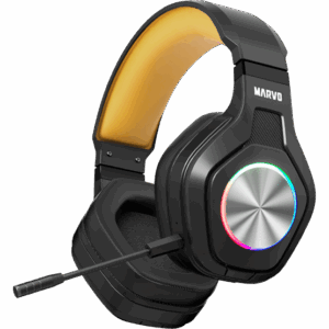 MARVO Pulz 80W vezeték nélküli fejhallgató - fekete - RGB világítás