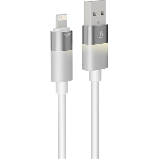 AVAX CB310 GLOWY USB-A - Lightning töltőkábel, fehér - 1m - Image 2