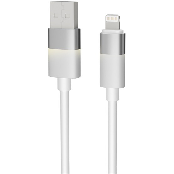 AVAX CB310 GLOWY USB-A - Lightning töltőkábel, fehér - 1m - Image 3