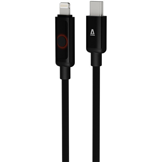 AVAX CB650 PULSEY 27W USB-C – Lightning gyorstöltő kábel, fonott, szürke - 0.5m