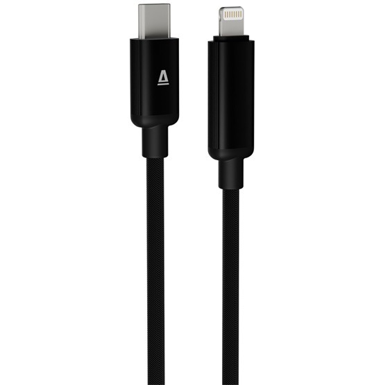 AVAX CB651 PULSEY 27W USB-C – Lightning gyorstöltő kábel, fonott, szürke - 1m - Image 2