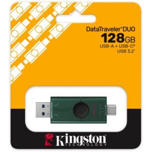 Kingston 128GB DataTraveler Duo G2 USB-A 3.2 Gen1 / USB-C pendrive fekete-zöld