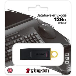 Kingston 128GB Data Traveler Exodia USB-A 3.2 Gen1 pendrive fekete-sárga