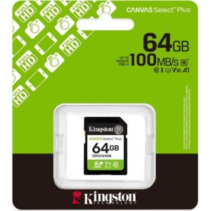 Kingston 64GB Canvas Select Plus UHS-1 U1 V10 SDXC memóriakártya