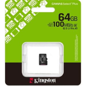Kingston 64GB Canvas Select Plus UHS-1 U1 V10 A1 microSDXC memóriakártya Single Pack