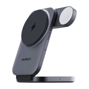 Aukey MagFusion Z 3-in-1 Qi2 összecsukható vezeték nélküli töltőállvány
