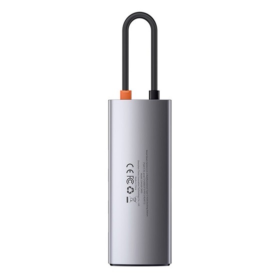 Baseus Metal Gleam 6-in-1 USB Type-C HUB dokkoló állomás, szürke - Image 2
