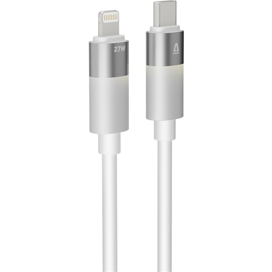 AVAX CB314 GLOWY 27W USB-C - Lightning gyorstöltő kábel, fehér - 1m - Image 2