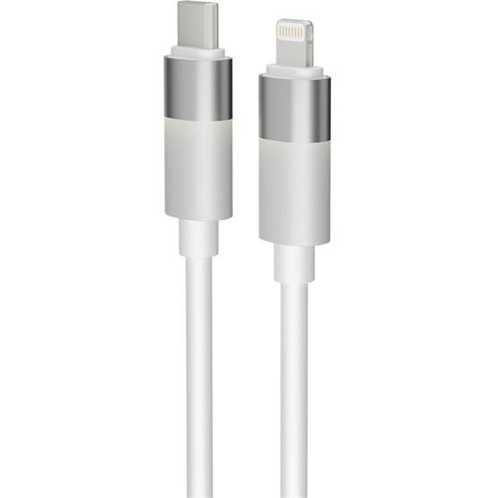 AVAX CB314 GLOWY 27W USB-C - Lightning gyorstöltő kábel, fehér - 1m - Image 3
