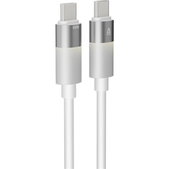 AVAX CB316 GLOWY 60W USB-C gyorstöltő kábel, fehér - 1m - Image 2