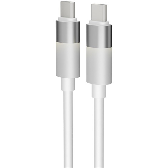 AVAX CB316 GLOWY 60W USB-C gyorstöltő kábel, fehér - 1m - Image 3