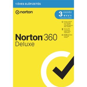Norton 360 Deluxe - 21417488 - 25GB HU 1 felhasználó, 3 eszköz/1 év, elektronikus licenc