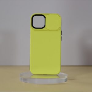 iPhone 14 TPU+PC csúsz. kameravédős tok,Sárga