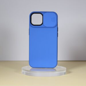 iPhone14 Plus TPU+PC csúsz. kameravédős tok,S.kék