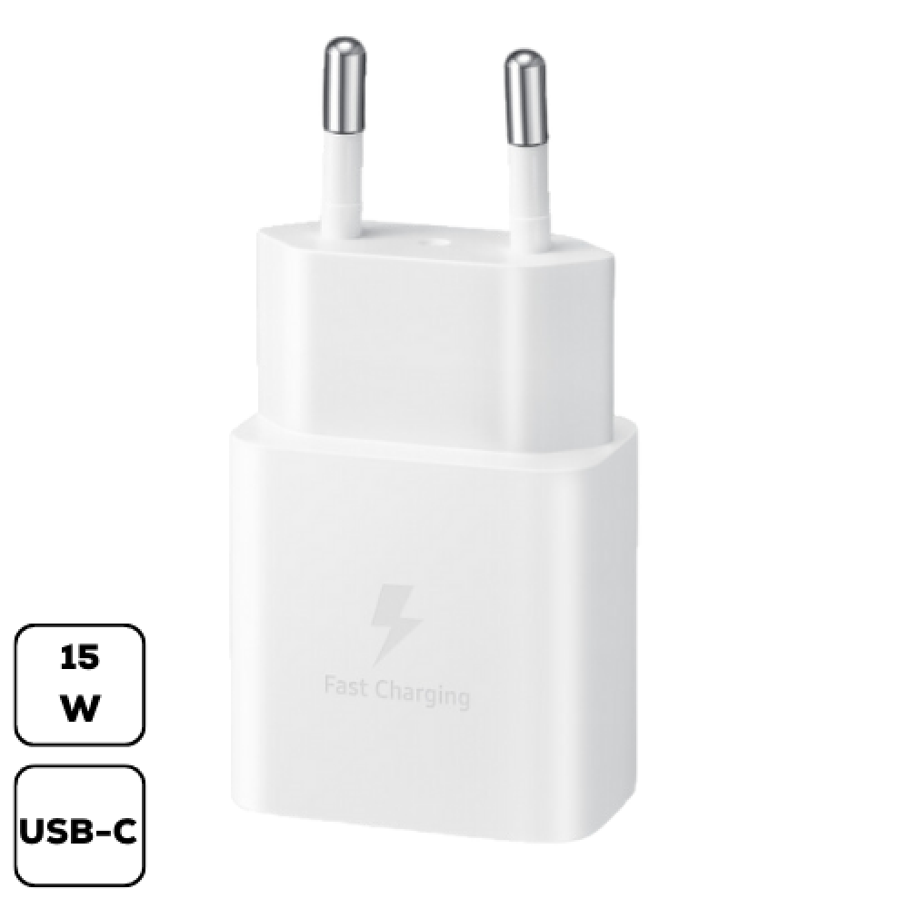 Samsung hálózati adapter, 15W PD Type-C, Fehér