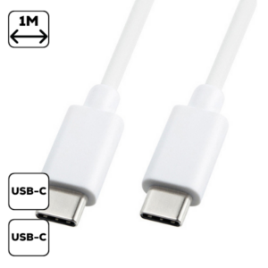 Adatkábel Type-C - Type-C 1m/3A, Fehér