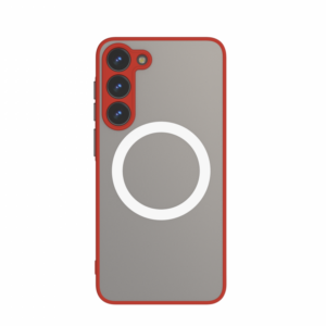 Samsung S24 Ultra mágneses műanyag tok, piros-fekete