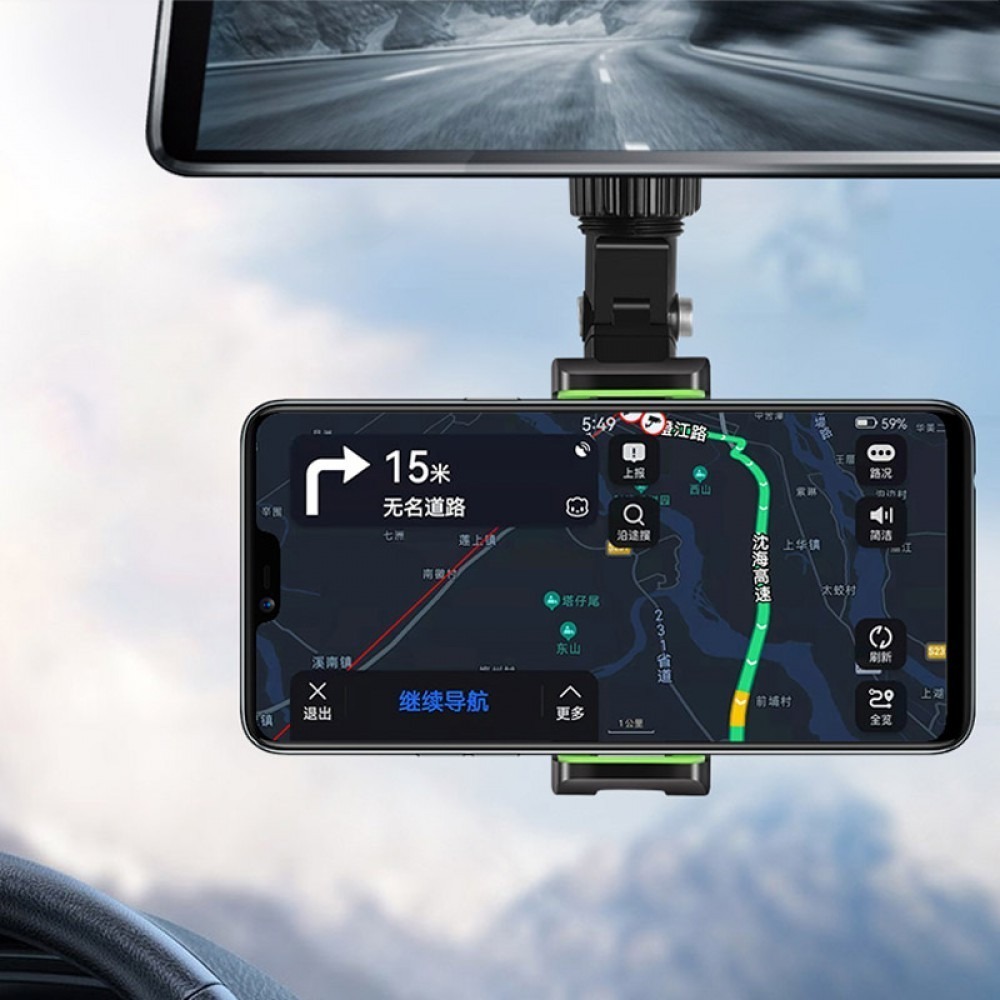 XO C107 visszapillantóra rögzíthető tartó, Fekete - Image 2