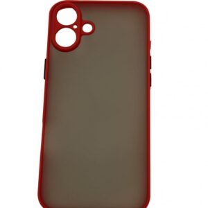 iPhone 16 Plus műanyag tok, piros-fekete