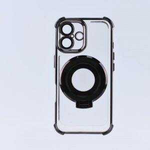 iPhone 16 Plus mágneses tok gyűrűvel, Fekete