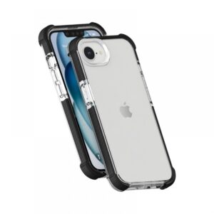 iPhone 16e ütésálló szilikon hátlap, Fekete