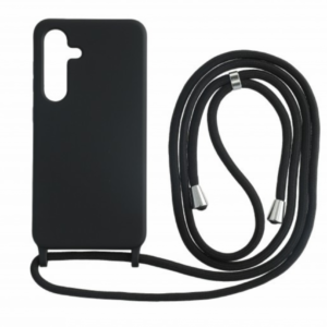 Sam S25 Plus  TPU+PC fekete tok,Fekete zsinórral