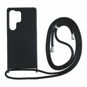 Sam S25 Ultra TPU+PC fekete tok,Fekete zsinórral