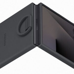 Samsung Flip 7 Szilikon tok gyűrűvel, fekete