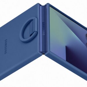 Samsung Flip 7 Szilikon tok gyűrűvel, kék