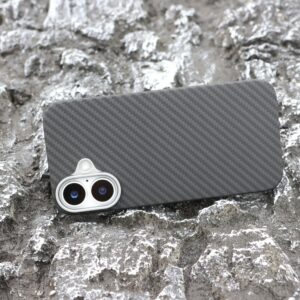 Aramid mágneses karbon tok, Iphone 16,  Fekete